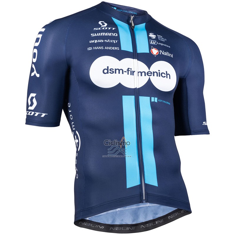 Team DSM Firmenich Ropa Ciclismo Culotte Corto 2023 Mangas Cortas Verde Azul
